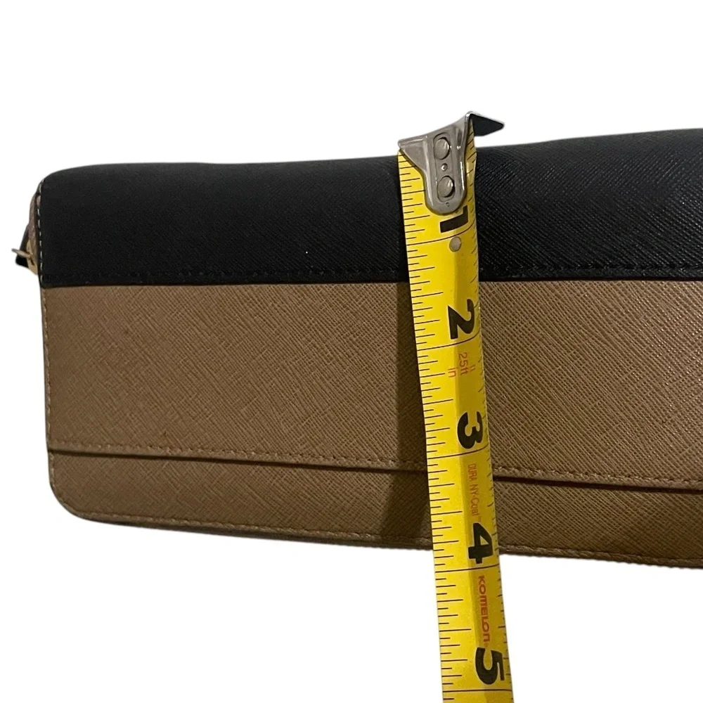 KATE SPADE NEW YORK Black & Tan Slim Bi-fold Credit Card Holder Clutch Wallet
